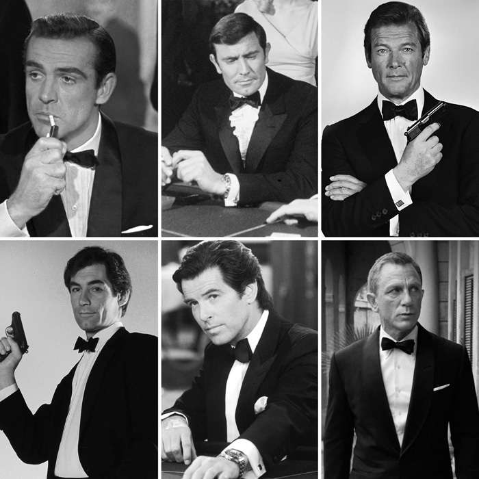 all of the james bond actors wearing tuxedos | suit brands