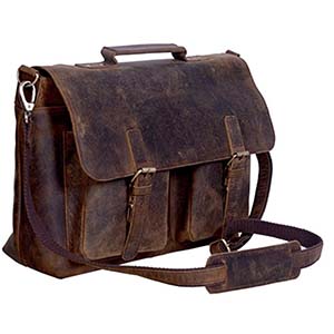 KomalC Buffalo Leather Briefcase