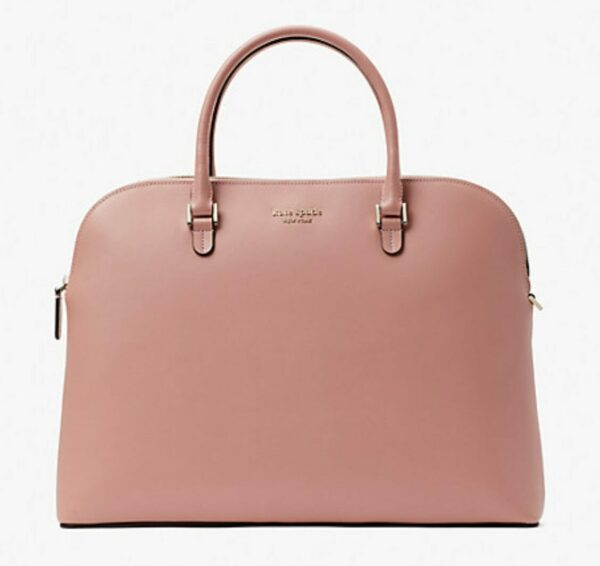image of a pink leather laptop bag