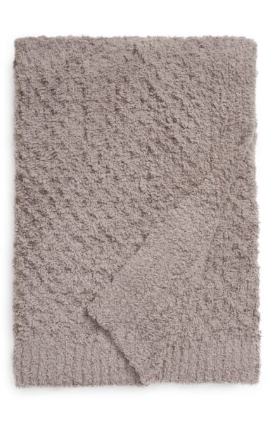 image of a pewter colored microfiber throw blanket