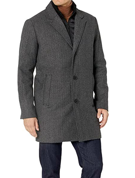 image of a grey wool peacoat