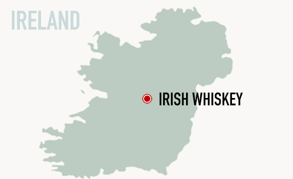 map of ireland, irish whiskey