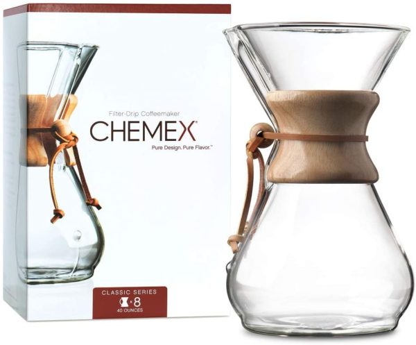 chemex pour over glass coffee maker