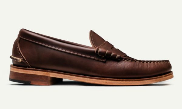dark brown chromexcel beefroll penny loafer shoes