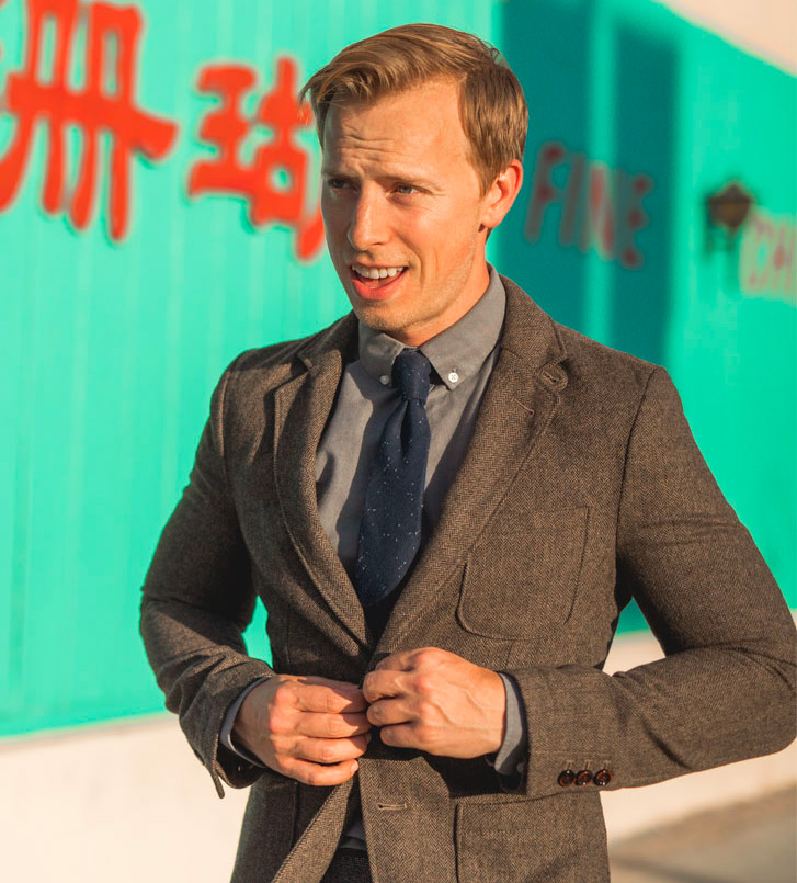 man wearing a Goodfellow & Co blazer with a shirt and tie