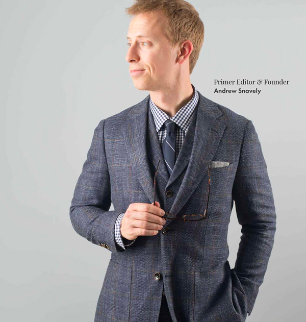 a man wearing a three piece suit from Suit Supply