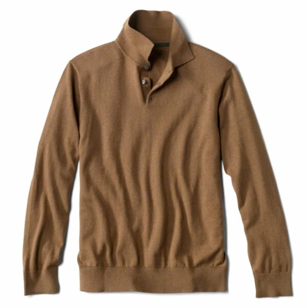 image of long sleeve cotton cashmere polo shirt