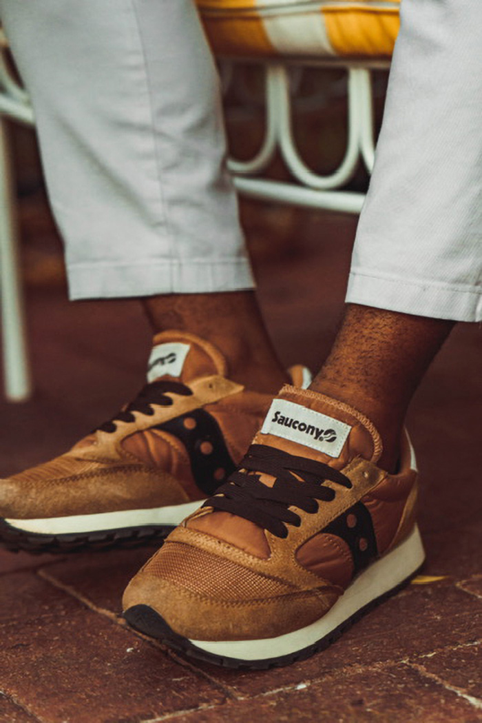image of brown saucony sneakers
