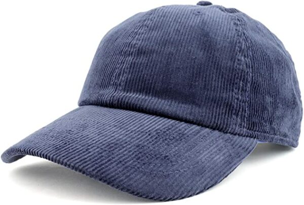 image of a blue velvet baseball cap