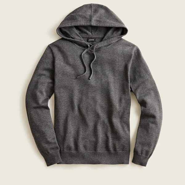 charcoal long sleeve hooded sweater