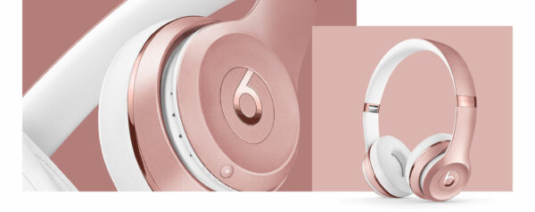 image of rose gold headphones