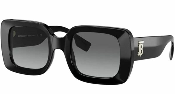 image of black designer square frame sunglasses