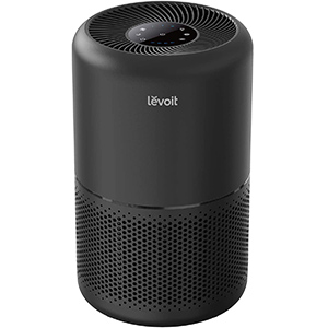 image of a black air purifier electronic home device