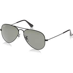 image of black aviator style sunglasses