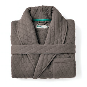 image of a grey quilted robe