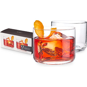 image of set of two crystal negroni cocktail glasses