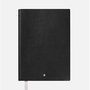 image of a notebook with a black leather cover