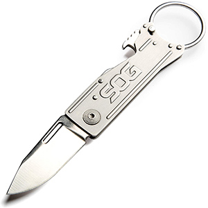 image of a silver metal keychain pocket knife