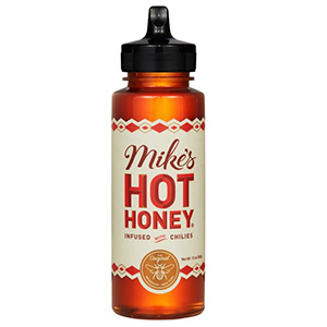 image of a squeeze bottle of mikes hot honey food item