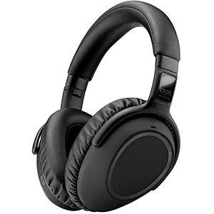 image of black headphones
