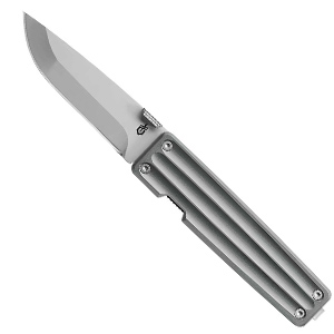 image of a silver metal gerber knife