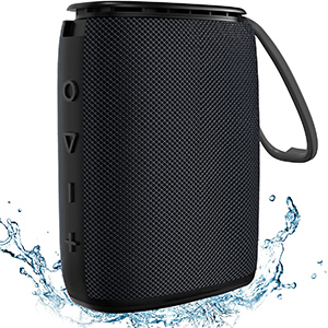 image of a black waterproof speaker