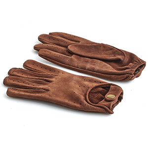 image of brown leather driving gloves