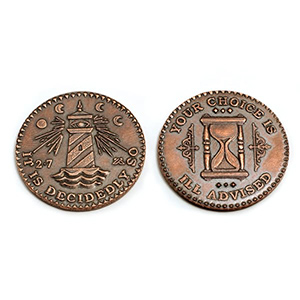 image of two solid metal coins