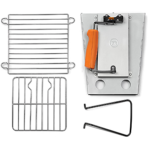 image of a portable camping grill and chimney starter