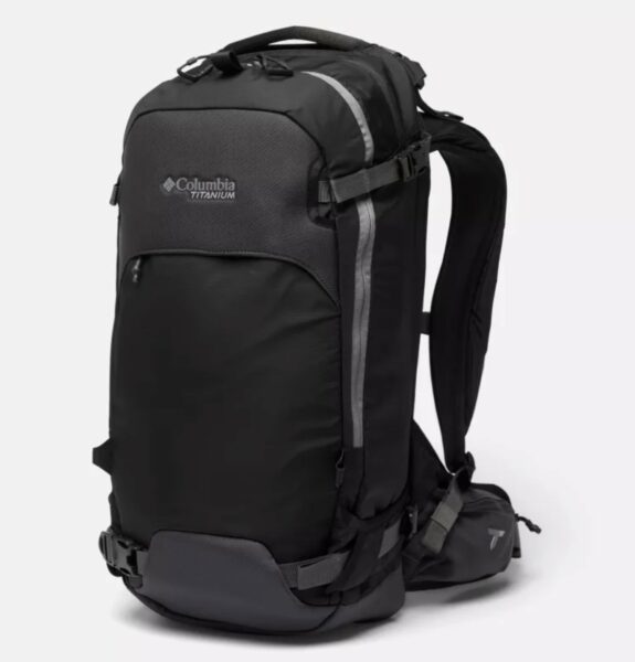 image of a black travel backpack
