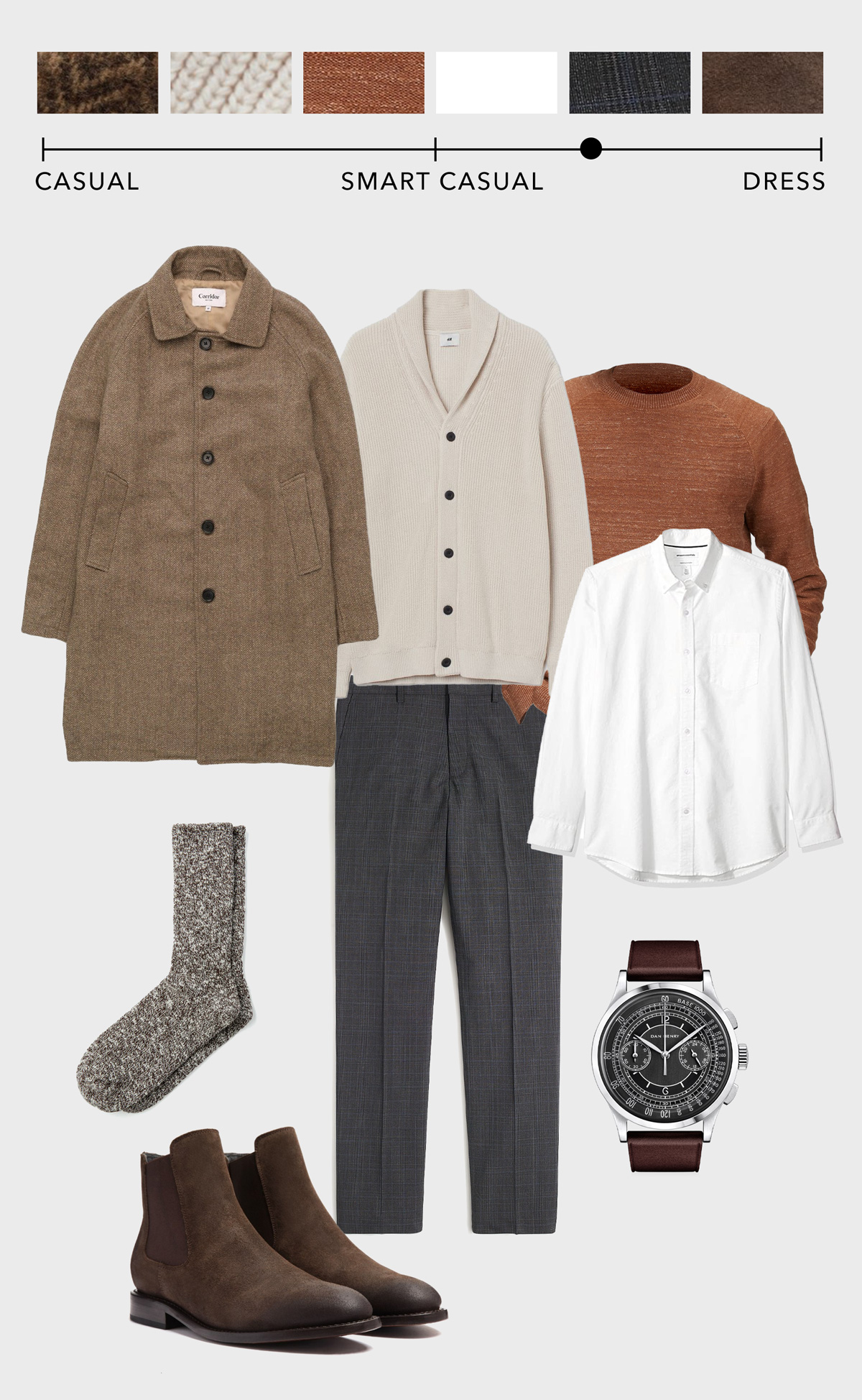 men's winter business casual outfit idea collage