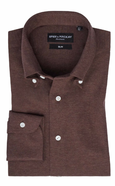 image of brown knit long sleeve shirt