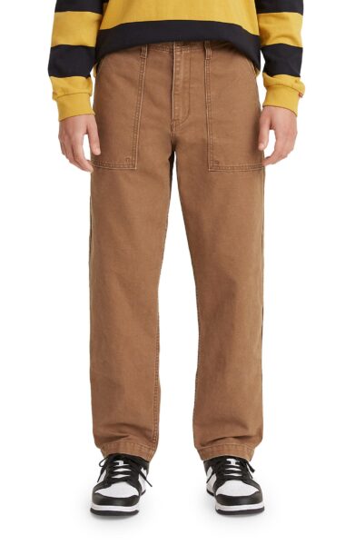 image of brown cotton chore pants