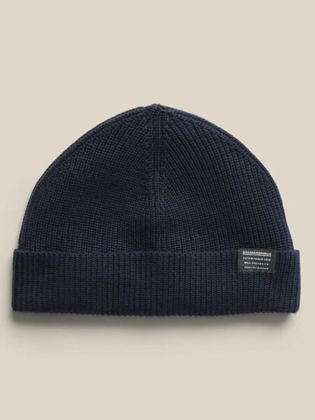 image of navy blue cotton fisherman beanie hat