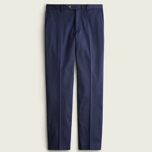 image of navy blue stretch chino pants