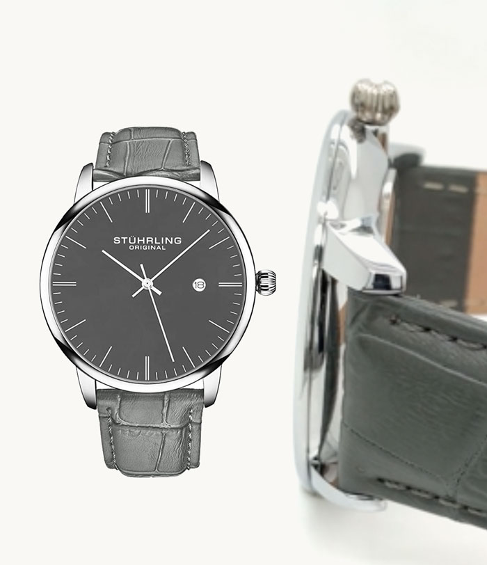 grey Sthurling thin watch