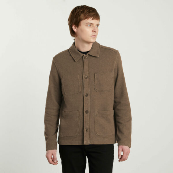 image of a brown terry chore jacket