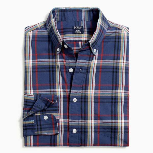 image of a plaid long sleeve button down shirt