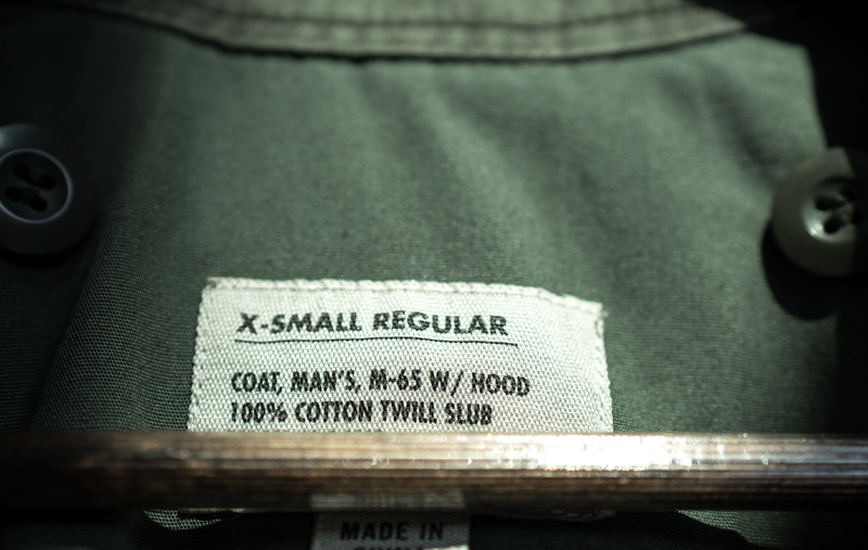 the label of m-65 field jacket