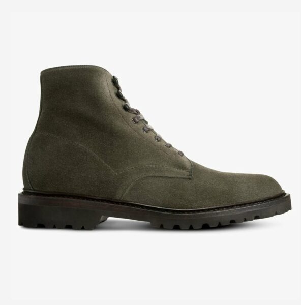 image of a suede boot with lug sole