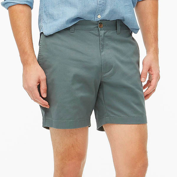 image of gree flex khaki shorts