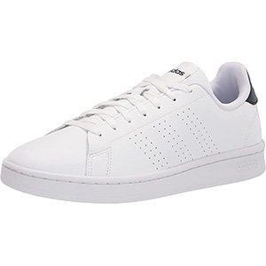 image of white leather adidas sneakers
