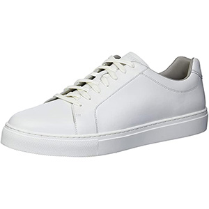 image of white low top leather sneakers