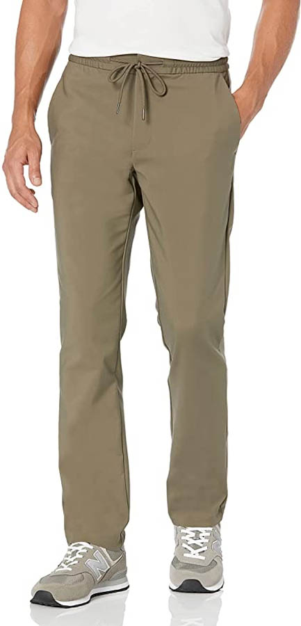 drawstring olive chinos