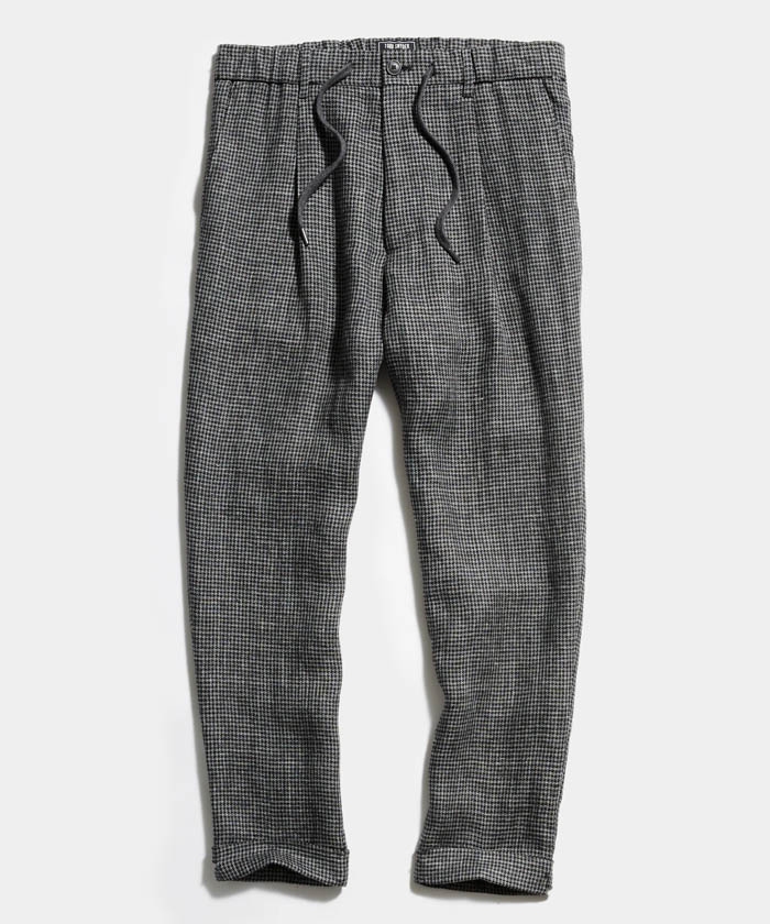 todd snyder houndstooth drawstring suit pants