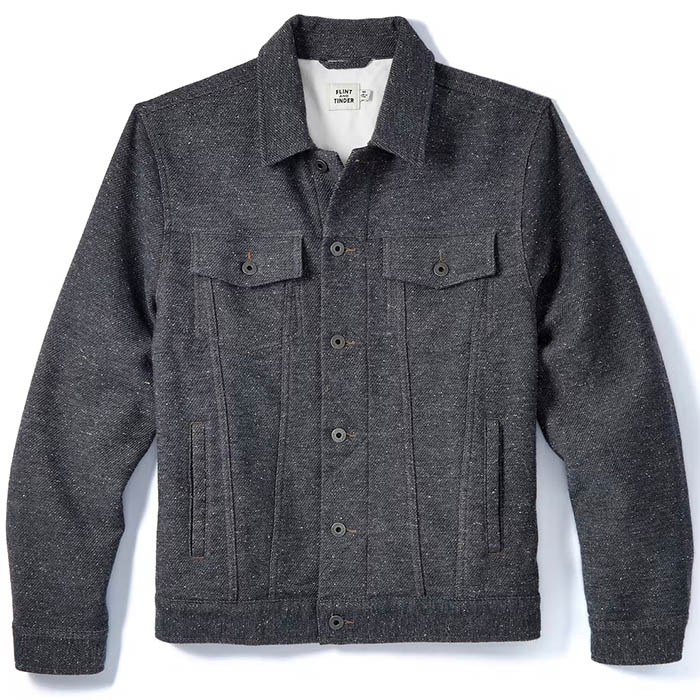 image of a charcoal donegal trucker jacket