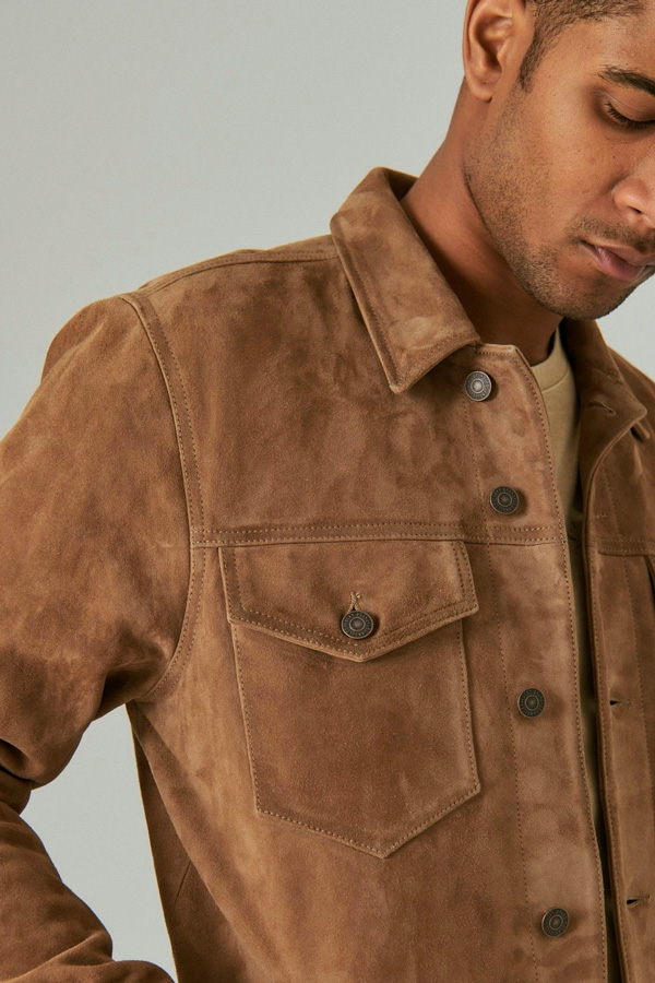 Lucky brand suede trucker jacket