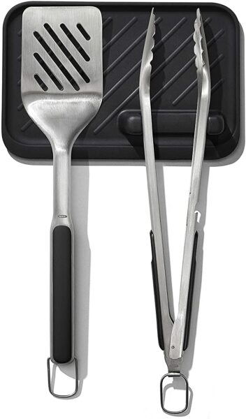 picture of a grill tool set in three parts