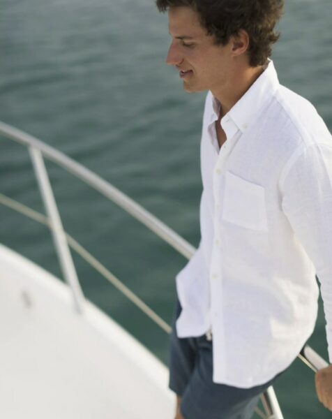 imagen de un hombre con una camisa blanca con botones
