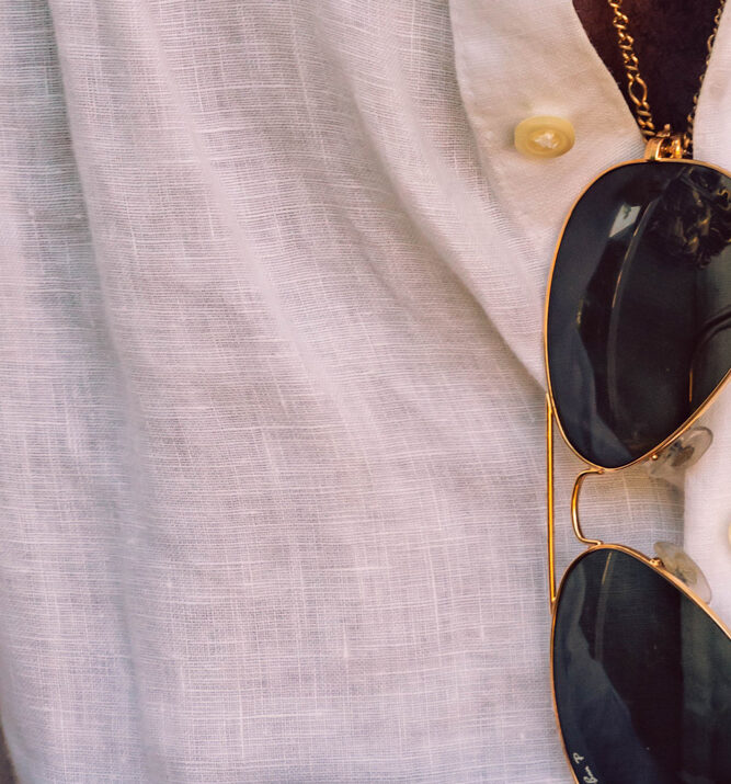 close up of linen shirt